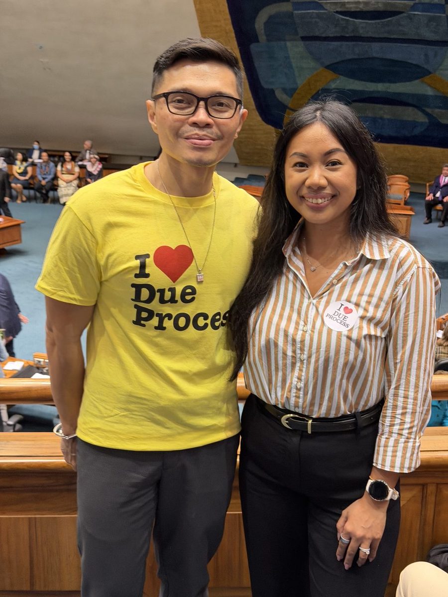 Abigail Olipani at the Hawaiʻi State Capitol chamber for the Campaign for Immigrant Justice
