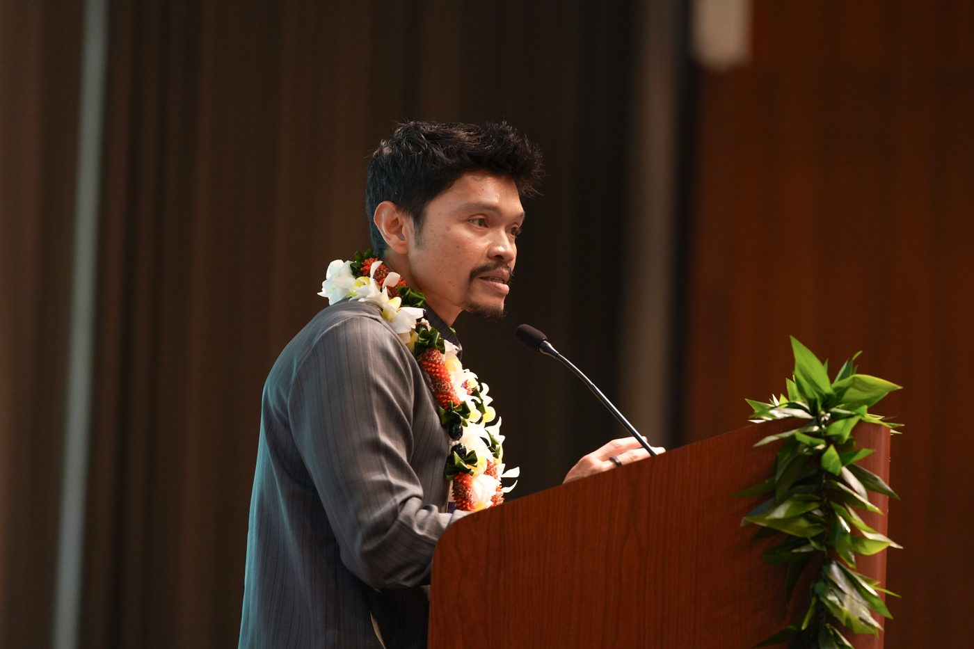 Dr. Constancio Carvajal Paranal III speaking from the podium during the opening remarks